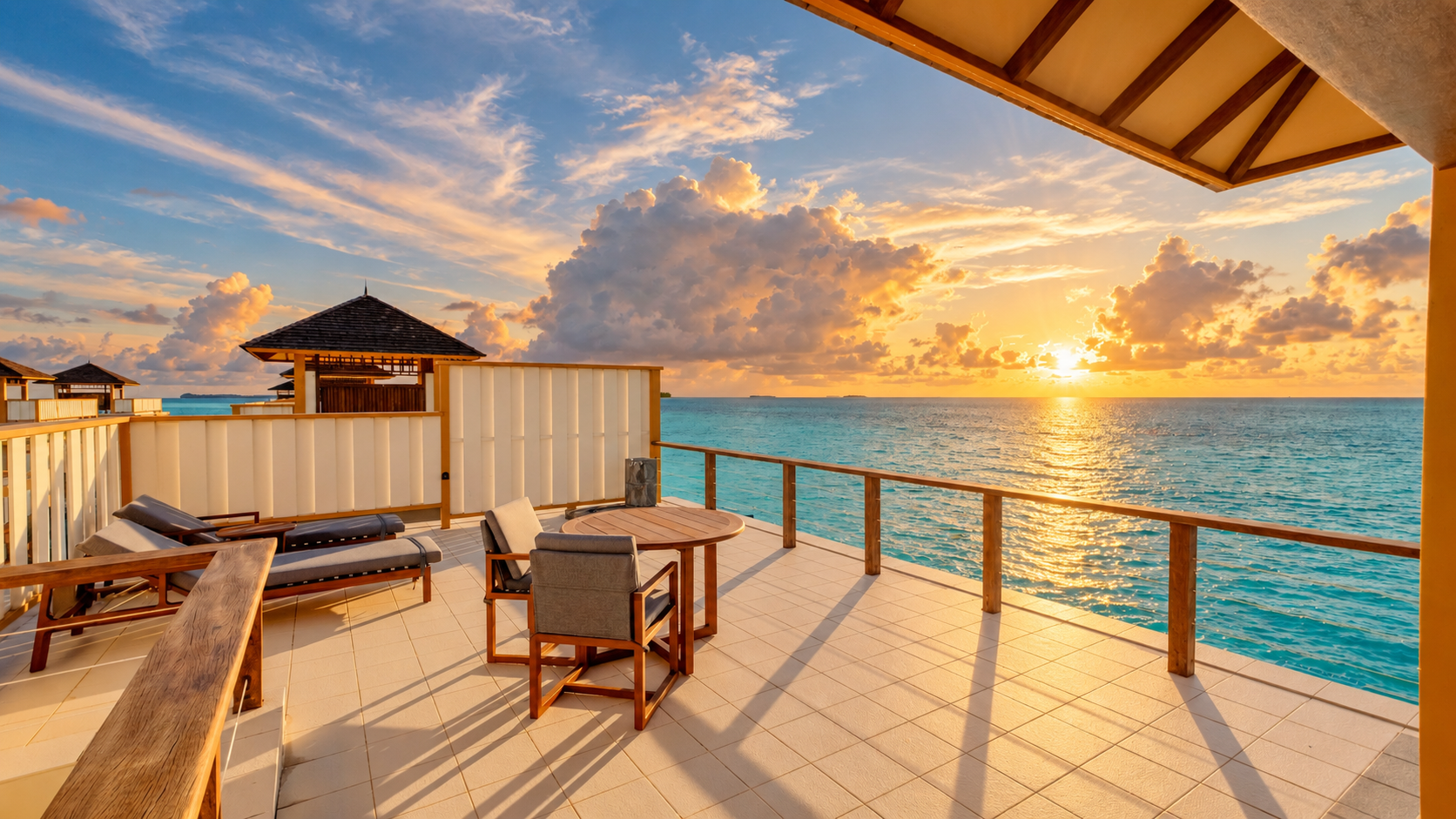 Velavaru Sunset IOV balcony